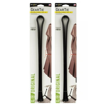 Nite Ize Original Gear Tie 4 Pack 32 Inch Reusable Rubber Twist Tie Black 2 - 2-Packs, Black