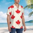 thumbnail image 5 of Xecao Happy Canada Day print Hawaiian shirt - a stylish short-sleeve button-down for men, perfect for casual beach and tropical outings., 5 of 9
