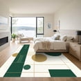 thumbnail image 3 of ODIKA 3'x5' Machine Washable Non-Slip Area Rug, Geometric Dark Green High Traffic Rug with Pad, Green, 1058166, 3 of 8