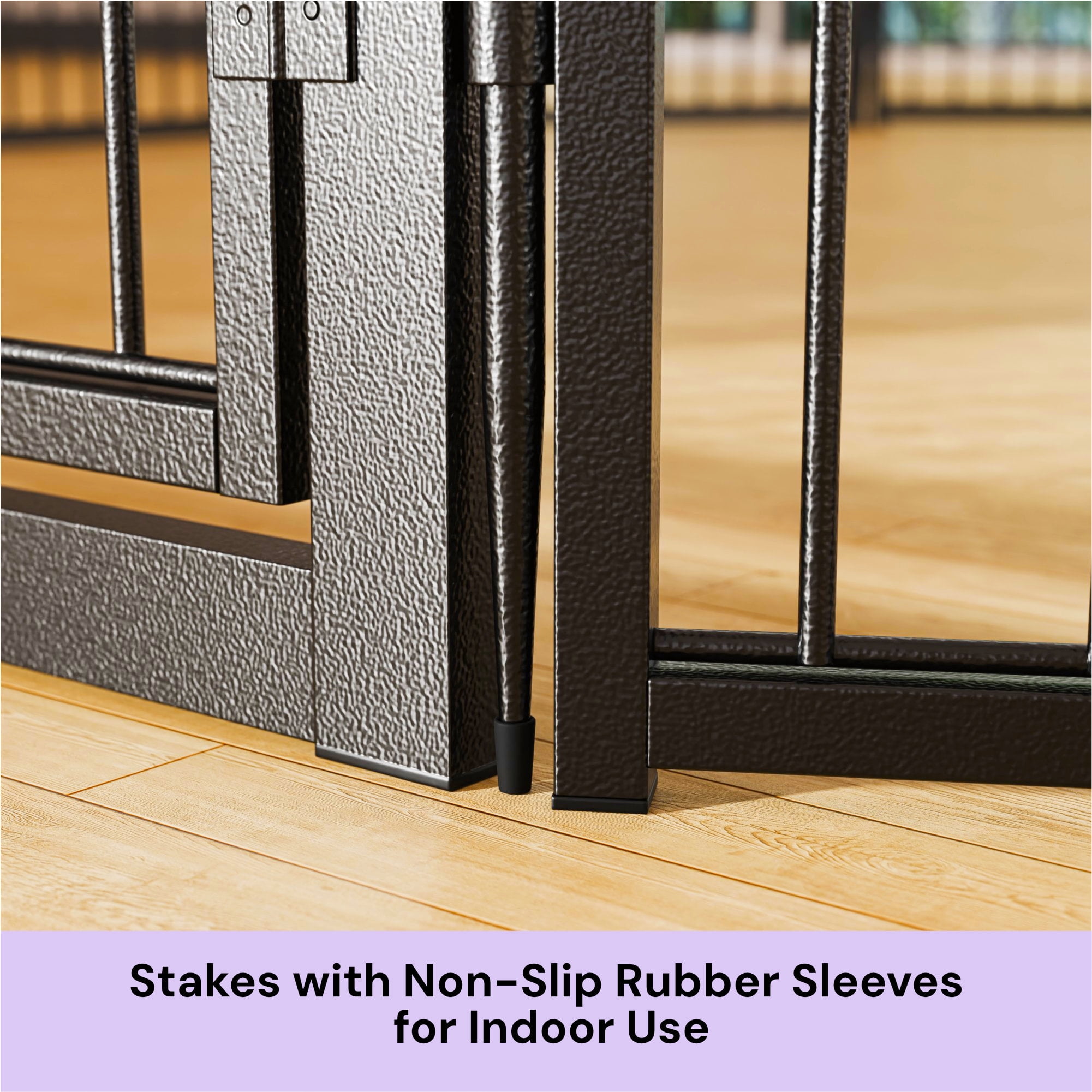 SunsGrove Dog Playpen,50 inch 2 Panels Heavy Duty Anti-Rust Pet Pen for Indoor, Courtyard, RV Camping for Large Dogs, Easy Insert into Soil, Black