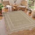 thumbnail image 5 of Nanan 8'x10' Scalloped Jute Area Rug Natural Solid Rug, Farmhouse Washable Rug Non-Slip Indoor Carpet for Living Room Bedroom Home Office, Linen, 5 of 9