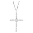 thumbnail image 5 of ARAIYA FINE JEWELRY Sterling Silver Lab Grown Diamond Cross Pendant with Silver Rope Chain Necklace (1/6 cttw, E-F Color, VS1 Clarity), 18" for Women, 5 of 8