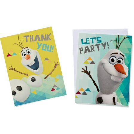 Olaf Party Invite and Thank-You Combo Pack, 8ct