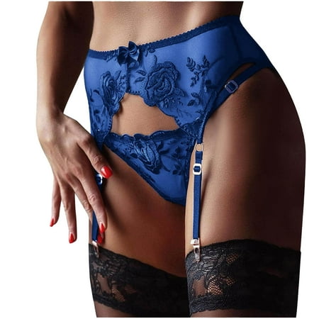 BYHONG Underwear Lingerie Women Valentine Lace Sleepwear Sexy Nightwear Ladies Panties for Women Pack Blue XL