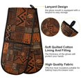 thumbnail image 2 of Yayeee Double Oven Mitt Kitchen Heat Resistant Baking 35" x7" Quilted Cotton Glove, Abstract Tribal Pattern, 2 of 6