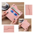thumbnail image 2 of Multi Slot Wallet for Women Girl ID Card Solid Color Passport Holder Credit Card Holder Coin Purse Small Change Wallet Pink, 2 of 4