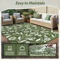 thumbnail image 5 of SIXHOME Outdoor Rug 5'x8' Waterproof Reversible Patio Rug Boho Geometric Indoor Outdoor Rugs Lightweight Plastic Straw Ourdoor Carpet for RV Camping Deck Balcony Modern Porch Decor Green, 5 of 8