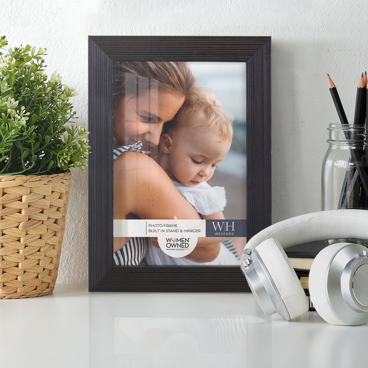 Premium Ebony Solid Wood Picture Frame, 5" x 7"