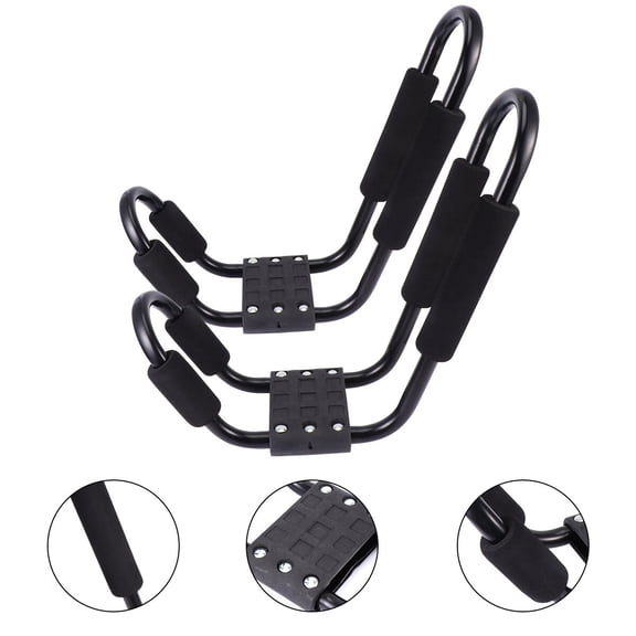 KALLORY 2-Pack Black Aluminum Car Roof Rack Cargo Carrier Kayak Frame with Easy Installation for Outdoor Adventures