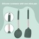 thumbnail image 3 of El sistema a prueba de calor del utensilio de cocina 2Pcs, BPA libera, utensilios de cocina antiadherentes con la manija del acero inoxidable, 3 of 5