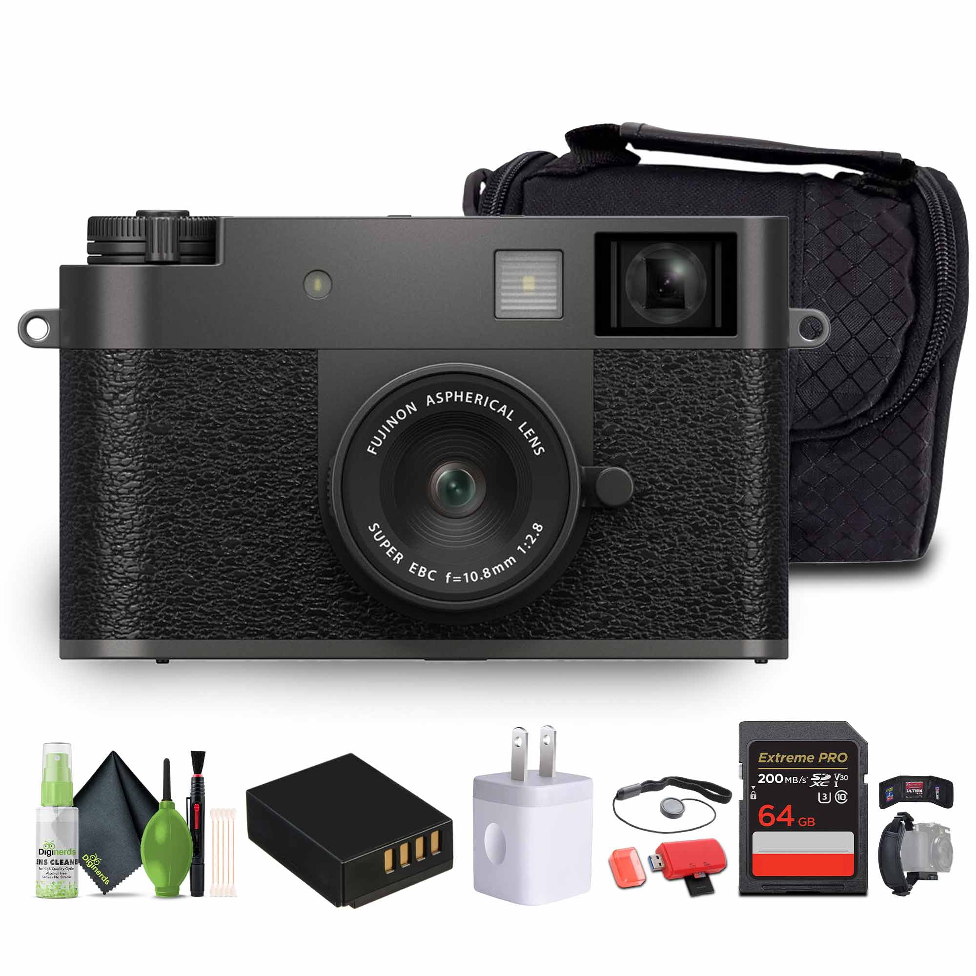 FUJIFILM X half Digital Camera (Charcoal Silver) Bundle 1