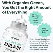 Organics Ocean One-Per-Day Shilajit Supplement – High Potency Formula – 30 Capsules – Skin & Bone Support