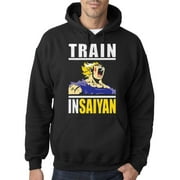 Trendy USA 292 - Adult Hoodie Train Insaiyan Gym Workout Goku DBZ Dragon Ball Z Sweatshirt 2XL Black