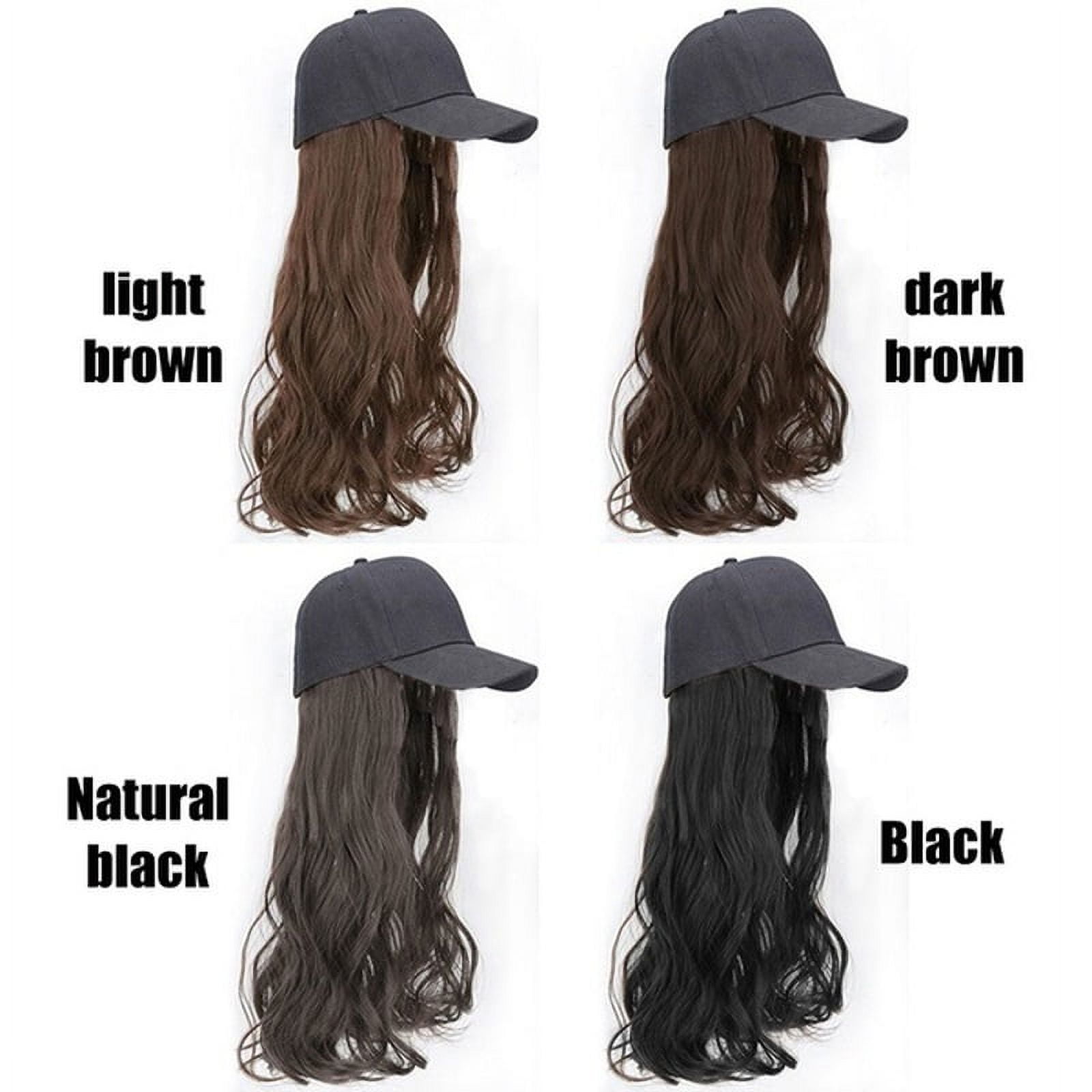 Women Baseball Cap Wigs,Baseball Cap with 22in Hair Synthetic Hat Wigs for Women Baseball Cap