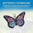 thumbnail image 5 of SAGEFINDS Dichroic Glass Butterfly and Sterling Silver Pendant | Fashion Necklace for Women | Colorful Jewelry Gift for Her | Includes 24” Chain, 5 of 6