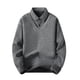 thumbnail image 2 of pstuiky Camisas de invierno de manga larga para hombre, Suéter informal de manga larga con botones LED y dos camisas falsas para hombre Tops casuales para hombres l, 2 of 7