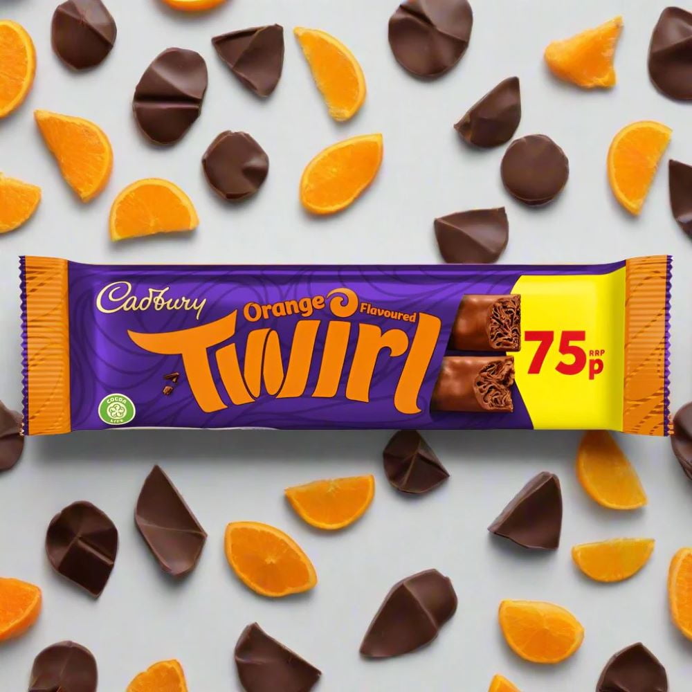Cadbury Twirl Orange Chocolate Bar 43g (Pack of 6)