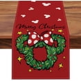 thumbnail image 1 of Chemin de Table Couronne de Souris Joyeux Noël, Pois Rouges de Noël Nœud Étoiles Décoration de Table de Cuisine Salle à Manger, Décoration de Maison de Ferme Vacances d'Hiver Intérieur Extérieur 13 x 120 Pouces, 1 of 6