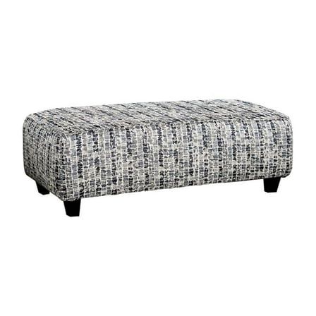 Furniture of America Tammie Fabric Rectangular Ottoman in Bluish Gray