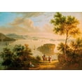 thumbnail image 2 of American School 14x11 Gold Ornate Wood Framed with Double Matting Museum Art Print Titled - The Hudson River, 2 of 4