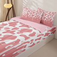 thumbnail image 2 of Manfei Farm Cow Spot Zipper Queen Comforter Set with Fitted Sheet and 2 Pillowcases,Abstract Animal Spot Zipper Bedding Set,Light Pink White,Reversible, 2 of 7