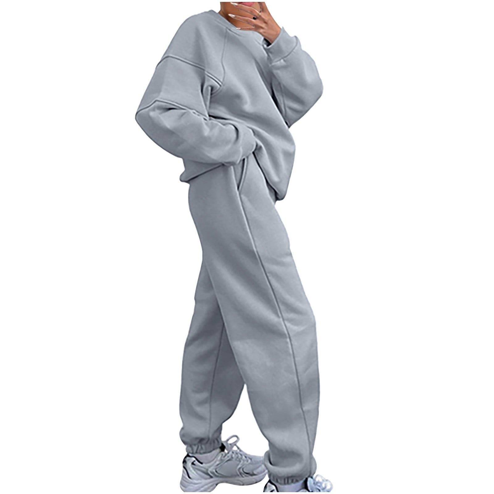 Sweats à Capuche Femme Oversize - Lot De 2, Manches Longues, Poches, Couleur Unie, Chaud Et Confortable Pour Automne/Hiver