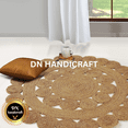 thumbnail image 4 of DN HANDICRAFT Boho Rugs For Living Room Round Jute Area Rug Handmade Boho Charm Farmhouse Soft Braided Carpet for Indoor (6x6 Sq Feet), 4 of 5