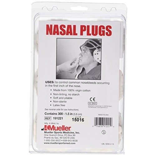 Mueller Nasal Plugs, 100 Cotton, 300 count