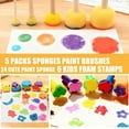 thumbnail image 6 of Paint Sponges for Kids, 53pcs Early Learning Toddlers Sponge Paint Brushes Stamps Foam Art Craft Drawing Tools, 6 of 10