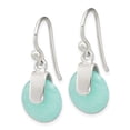 thumbnail image 2 of Finest Gold Sterling Silver Imitation Turquoise Circle Earrings, 2 of 3