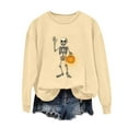 thumbnail image 3 of Meichang Women's Halloween Sweatshirts Oversized Skeleton Graphic Sweatshirt Crewneck Long Sleeve Pullover Tops Vintage Halloween Sweatshirt, 3 of 5