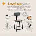 thumbnail image 2 of Hampden Furnishings Felix Collection 18-Inch Steel Stool with Backrest, Black, AssemblyReady, 2 of 5