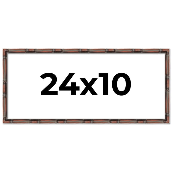 24x10 Frame Brown Bamboo with Dark Coffee/Walnut Finish | Solid Wood Picture Frame Width 0.75