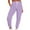 Purple, variant on Women's Solid Color Casual Sports Tie Up Waist With Plush Sweater Material Pants