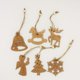 thumbnail image 4 of Adornos navideños colgantes de madera para manualidades, decoración y artículos para fiestas. 12 piezas oro plata surtido, 4 of 9