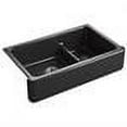 thumbnail image 2 of Kohler  35.687 x 21.562 x 9.625 in. Whitehaven Smart Divide Undermount Double-Bowl Medium & Large Farmhouse Kitchen Sink with Tall Apron - Black, 2 of 2