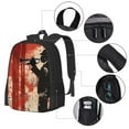 thumbnail image 3 of Balery Silhouette Trumpet Red Art Backpack for Men and Women - Durable 600D Oxford Cloth -Large Capacity, Water-Resistant School, Travel, and Hiking Bag, 3 of 7