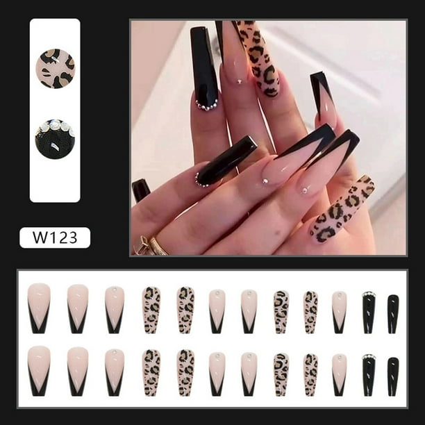 24Pcs Leopard Print False Nails Glossy Long Ballet Nails for Women and Girls 24Pcs Leopard Print False Nails Glossy Long Ballet Nails for Women and Girls