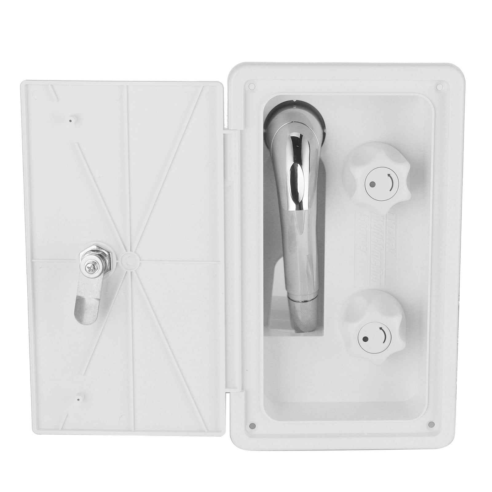Exterior Shower Box RV Exterior Shower Box Kit Dual Valve Double