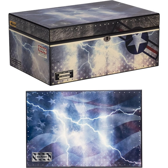Humidor Supreme Fighter Jet, Cigar Humidor Honoring Armed Forces, Soldiers and Veterans, 
