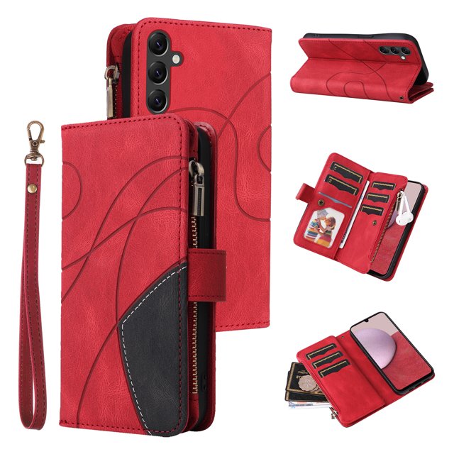 Compatible with Samsung Galaxy A14 5G/ 4G Wallet Case with Card Slots PU Leather Zipper Flip Folio Cover