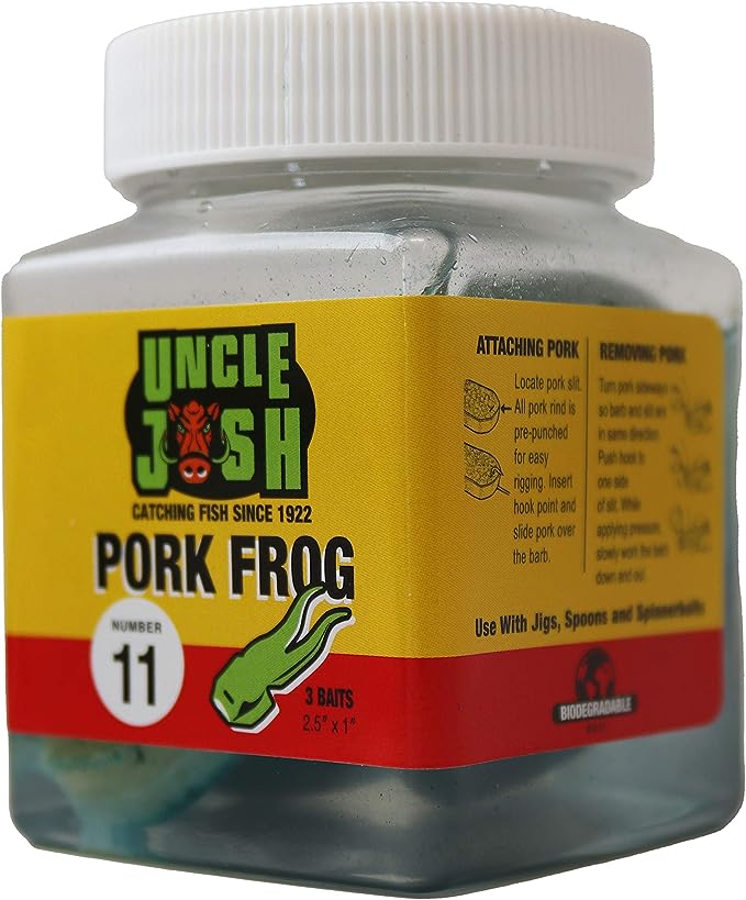 Señuelo De Pesca Uncle Josh Pork Frog #11 - Pack De 3, Piel De Cerdo, Para Jigs En Agua Dulce