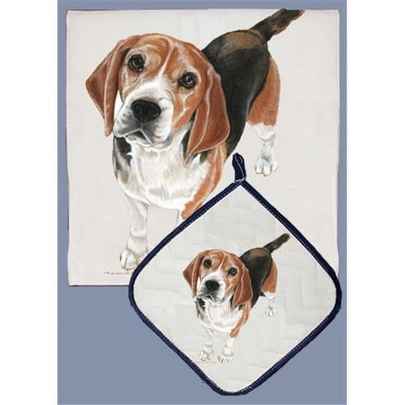 Beagle Dish Towel And Pot Holder Set