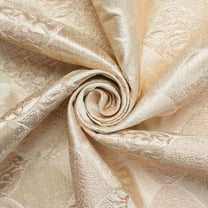 Ornamental Extra Wide Metallic 110" Heavyweight Upholstery Jacquard Polyester Fabric By The Yard (Beige, 5 Yards)