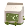 thumbnail image 2 of Reloj Despertador para Dormitorio Mayimx Pantalla de Semana Caja de Leche de Dibujos Animados Verde, 2 of 9