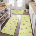 thumbnail image 2 of Lightgreen Daisy Flower White Blooms Pattern Kitchen Rugs Sets Of 3,Kitchen Runner Rugs Non Skid Washable,Decorative Kitchen Floor Mats for Kitchen,Sink,Laundry,17"x30"+ 17"x47" + 17"x59", 2 of 6