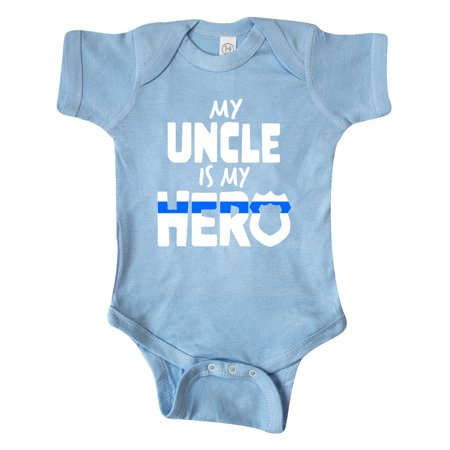 

Inktastic My Uncle is my Hero Police Officer Family Gift Baby Boy or Baby Girl Bodysuit