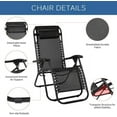 thumbnail image 2 of CYCLONE SOUND Zero Gravity Lounge Outdoor Adjustable Reclining Patio Chair Chairs Steel Mesh Folding Recliner for Pool Beach Camping Lounge Chair with Pillows and Cup Tray(1 Chair/2 Chairs), 2 of 5