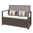 thumbnail image 3 of Uforic 70 Gallon Outdoor Storage Bench with Seat Cushion,All-Weather PE Rattan Patio Deck Boxes - Brown, 3 of 9
