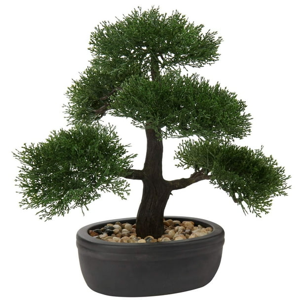 Árbol Bonsái Artificial Briful Junípero Verde de 36 cm para Decoración